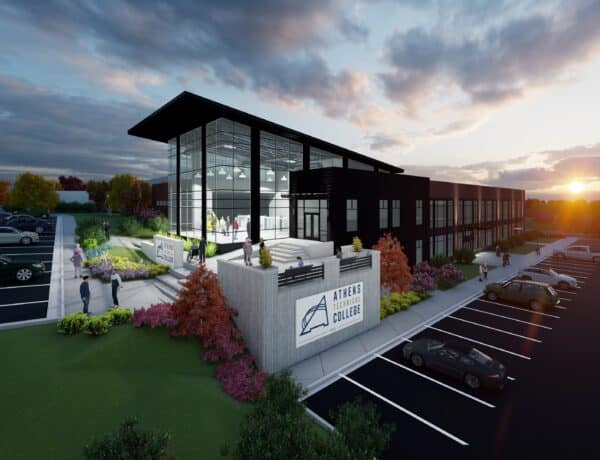 exterior rendering of athens technical college industrial systems technical building