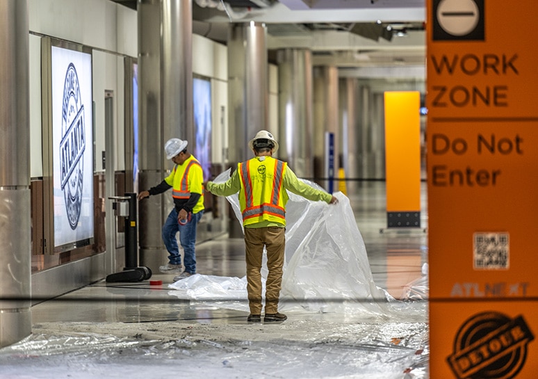 carroll daniel workers prepping project at hartsfield-jackson atlanta international airport