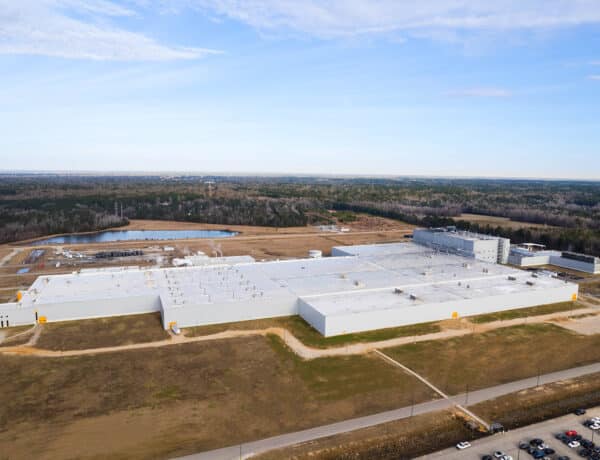 exterior aerial photo of Continental Tire plant in Sumter, SC