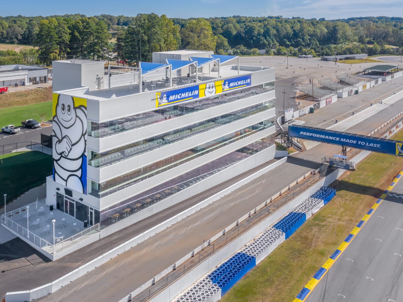 front view of Michelin tower at road Atlanta