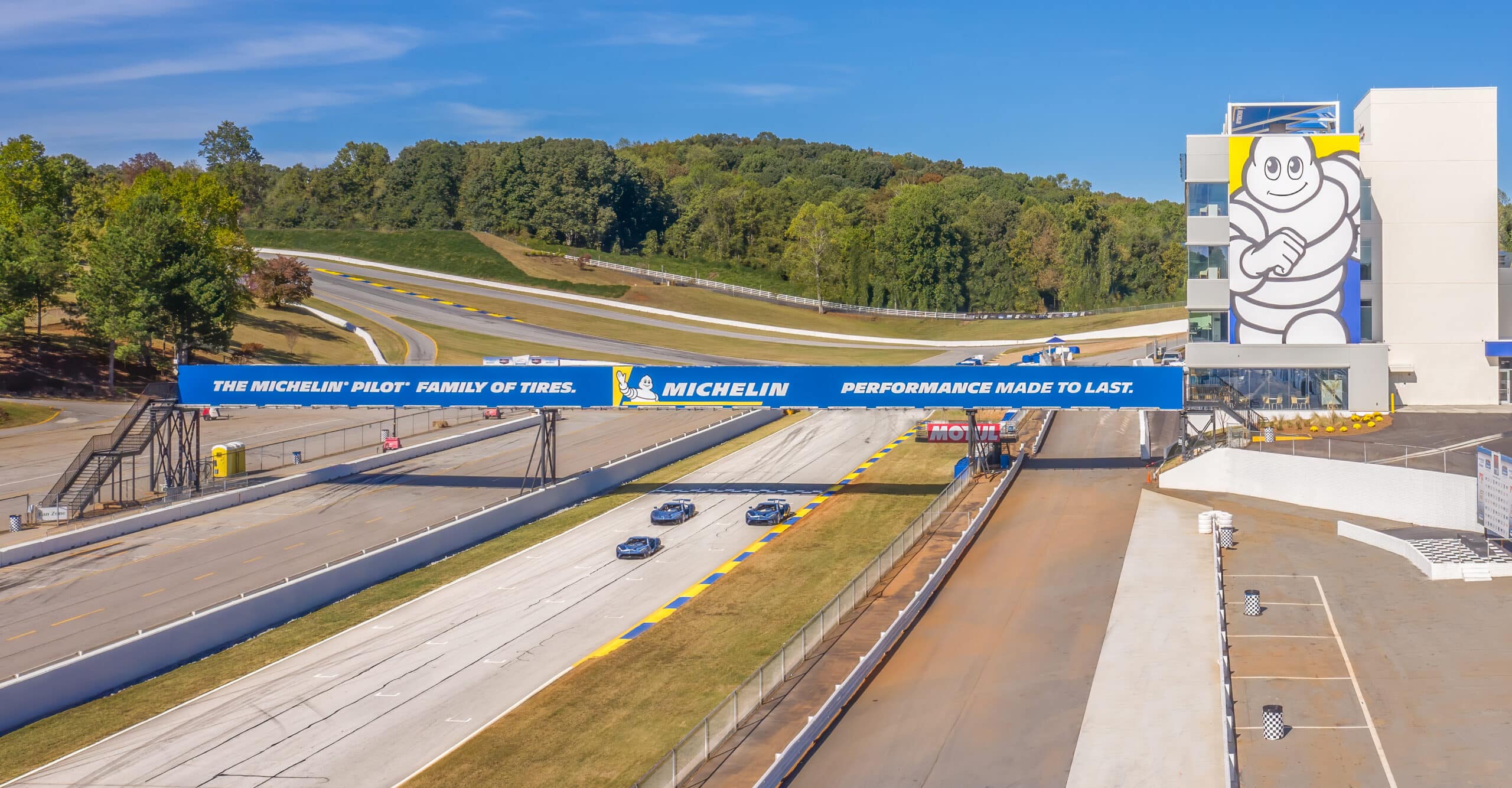 side view of Michelin tower at road Atlanta