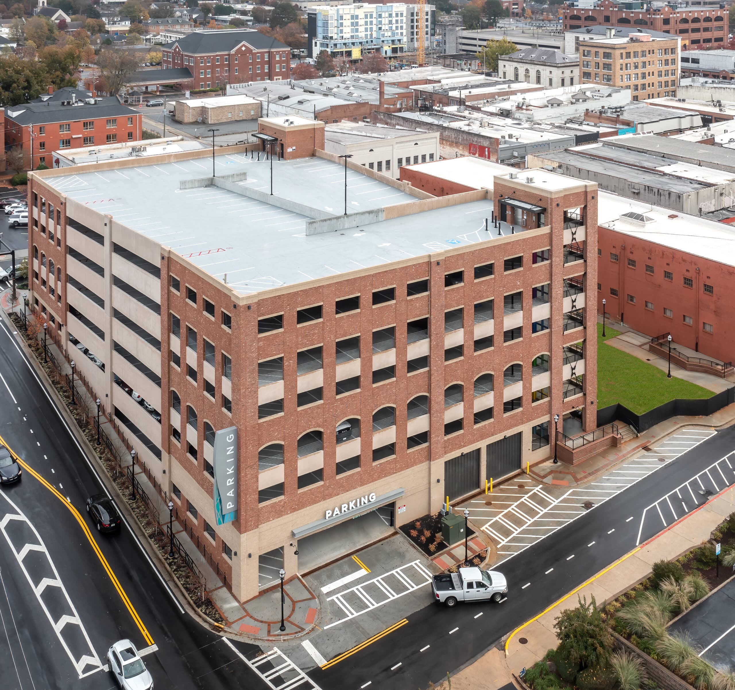 overhead image of gainesville north parking deck