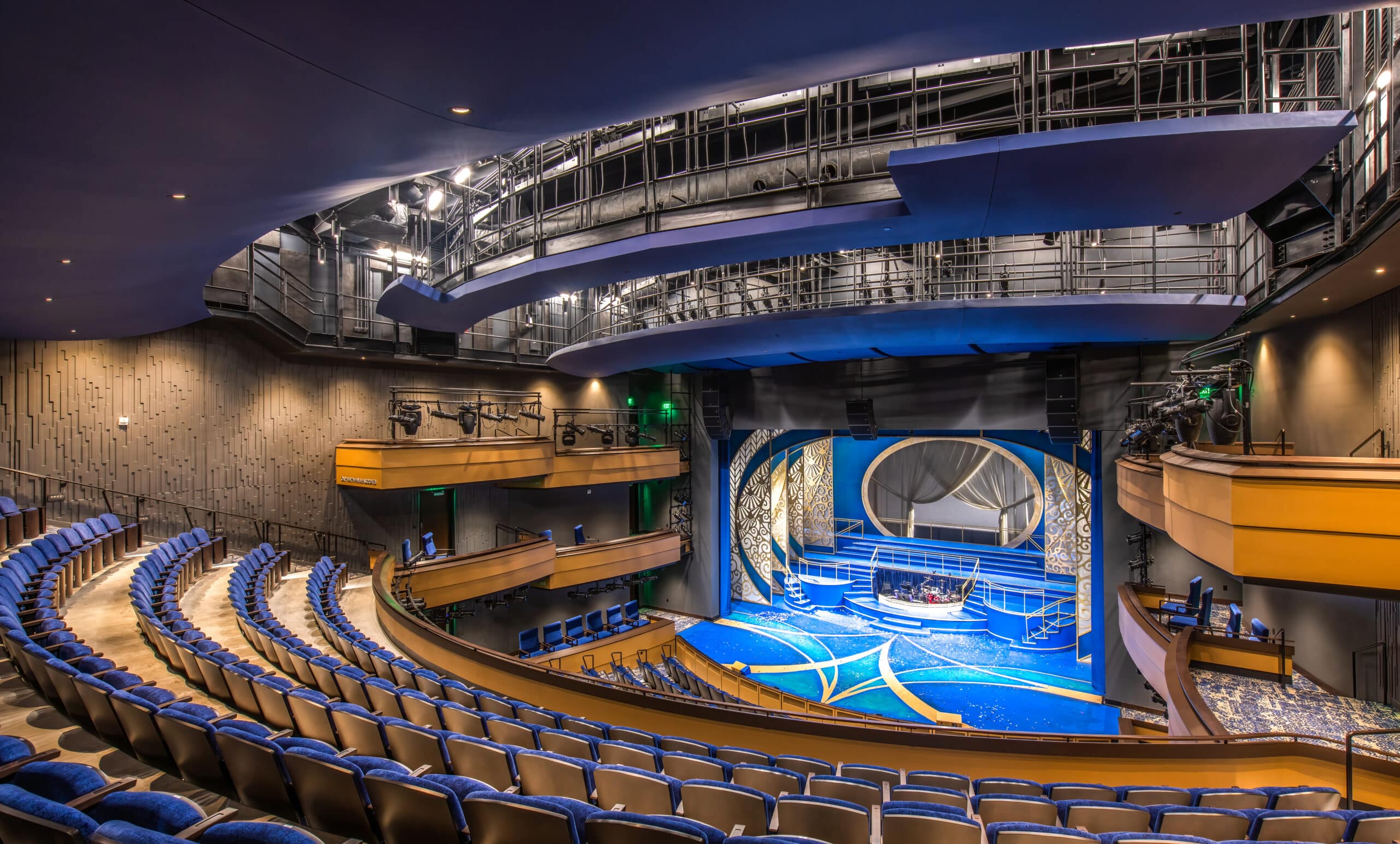 view from the right side of the balcony of the lawrenceville arts center theater