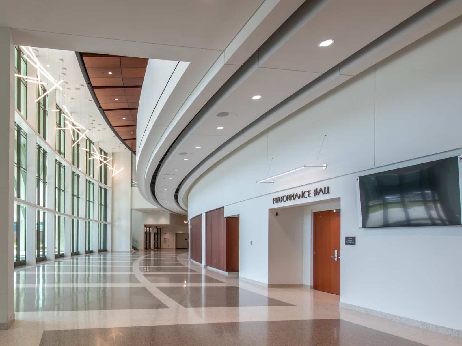 interior hall of forsyth county arts and learning center