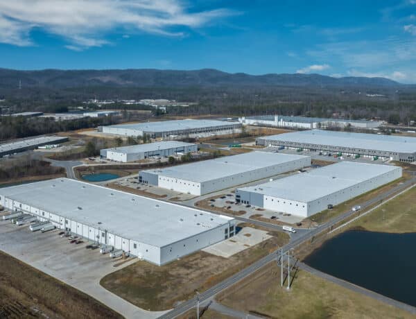 aerial photo of industrial business park