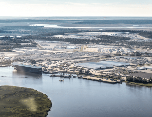 aerial photo of distribution and logistic port