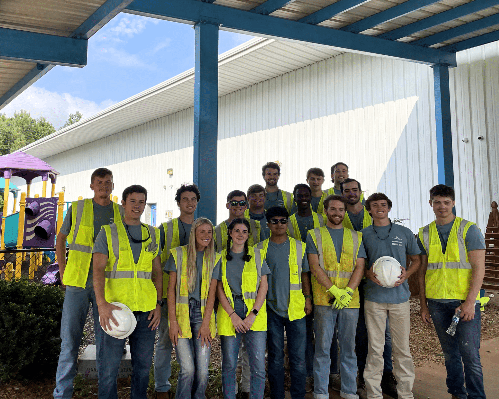 picture of students in safety vests