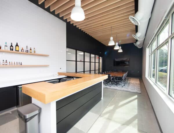 interior image of a conference room with bar in doehler north america plant