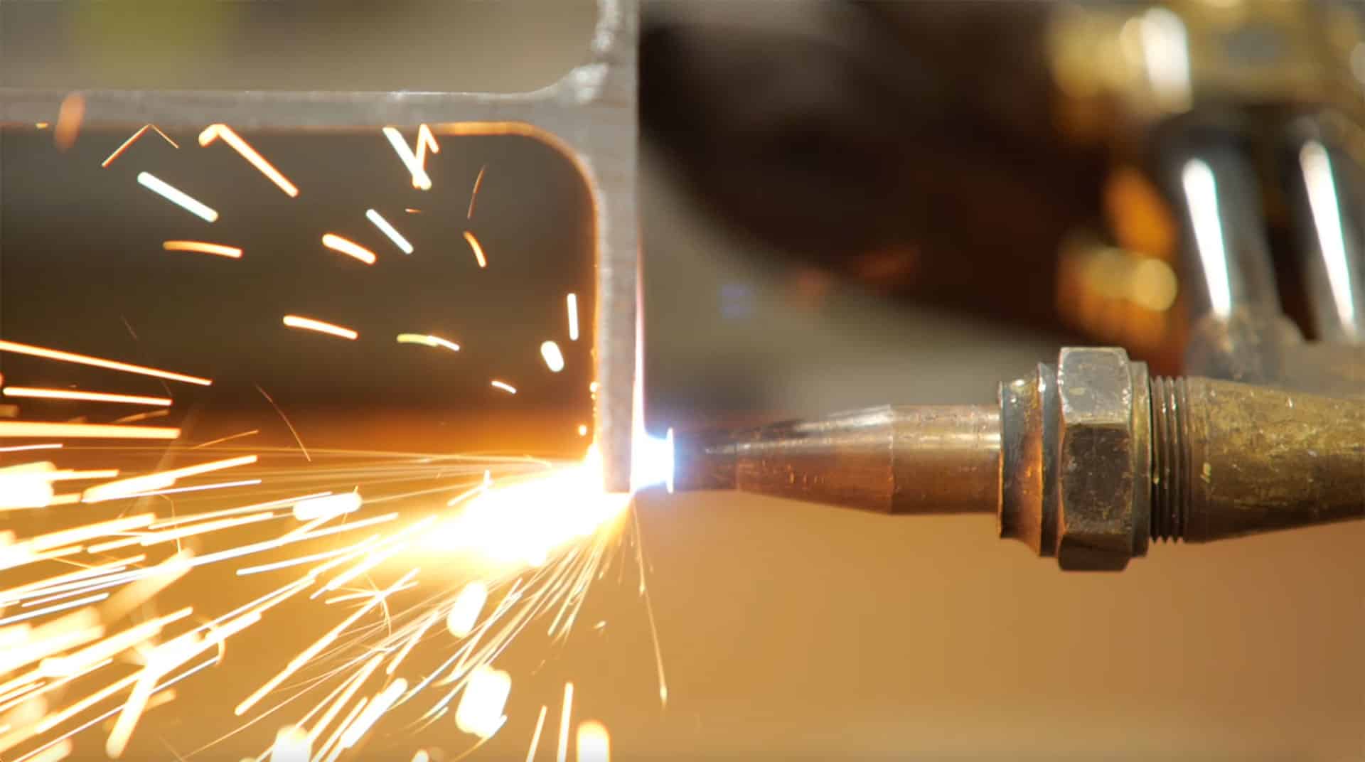 spot welding a piece of metal
