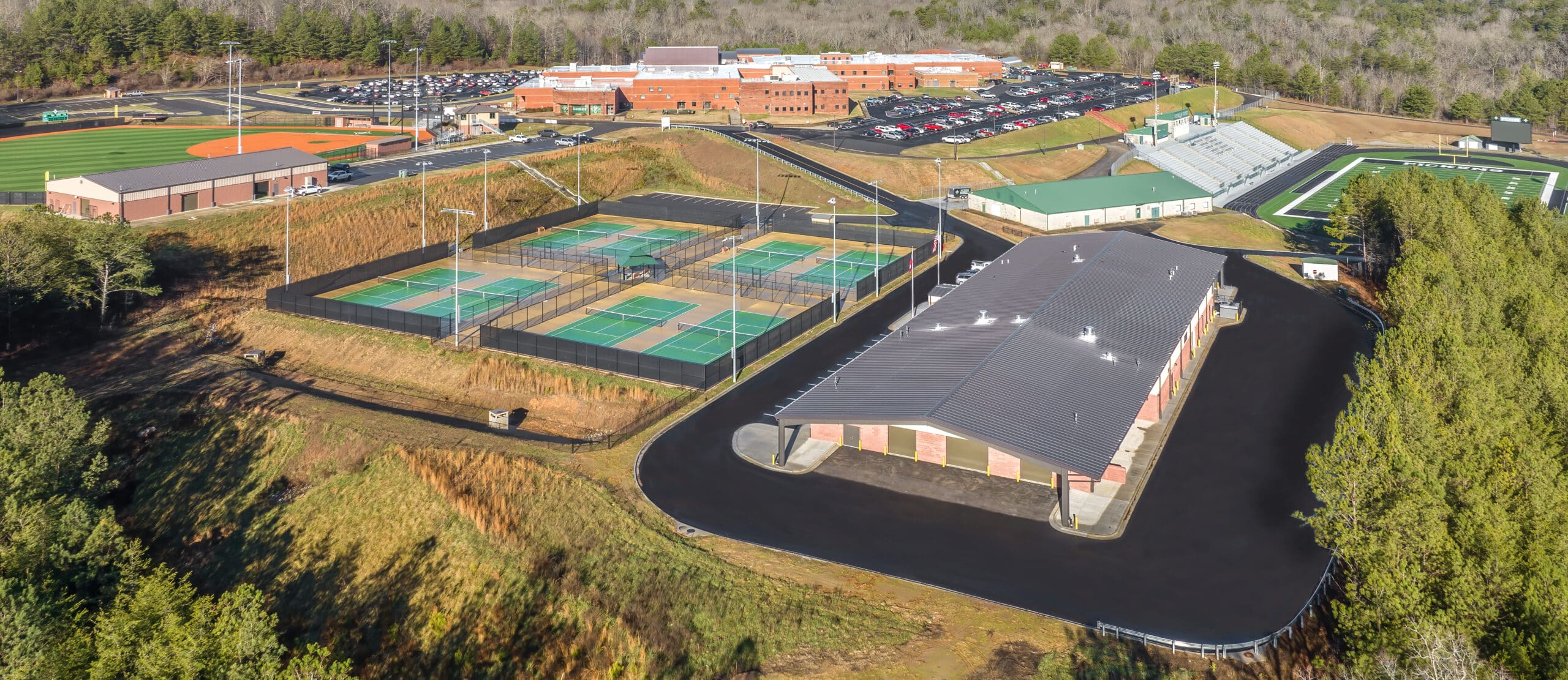 overhead image of pickens high school campus